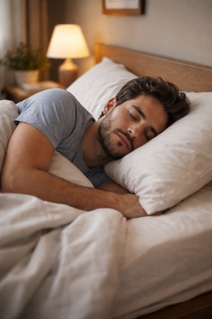 睡眠している男性