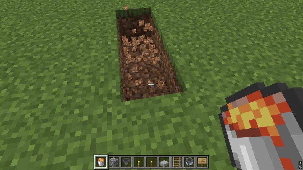 マイクラ　縦に3マス掘る