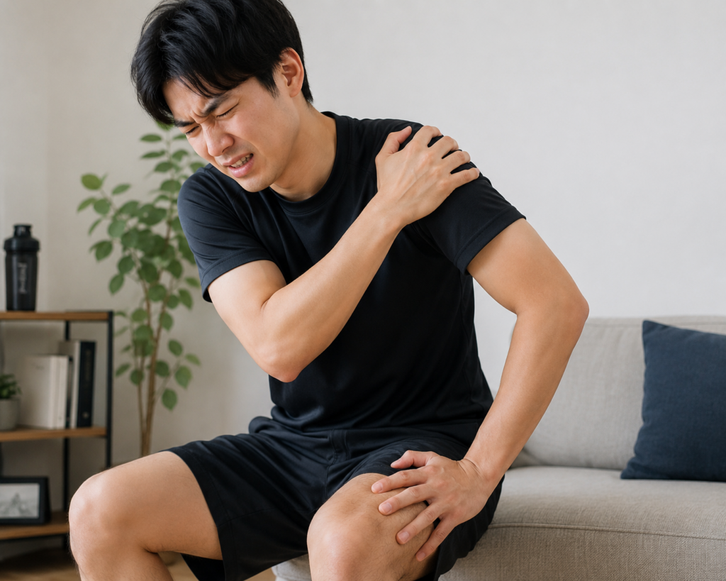 筋肉痛の男性
