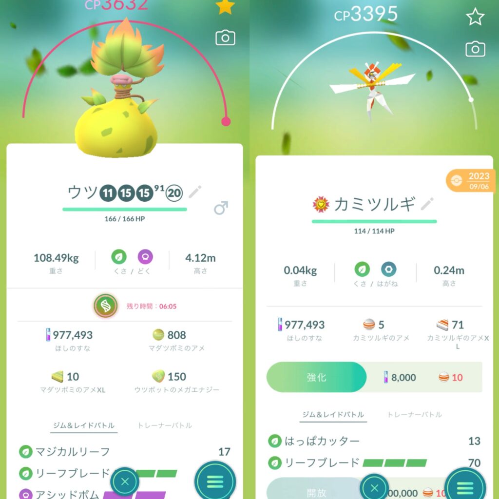 メガウツボット、カミツルギの技