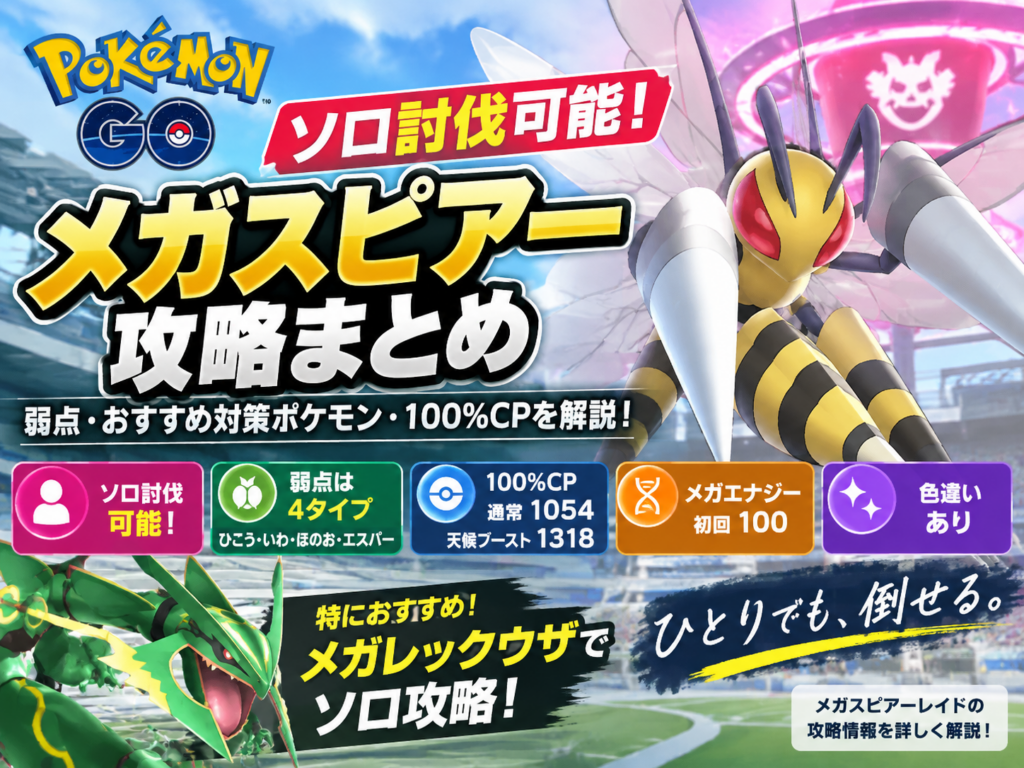 ポケモンGO メガスピアー ソロ攻略 まとめ